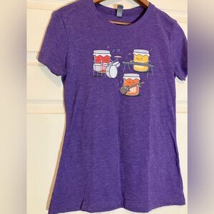Next Level Apparel, graphic tee, jam playing instruments, size M, great shape